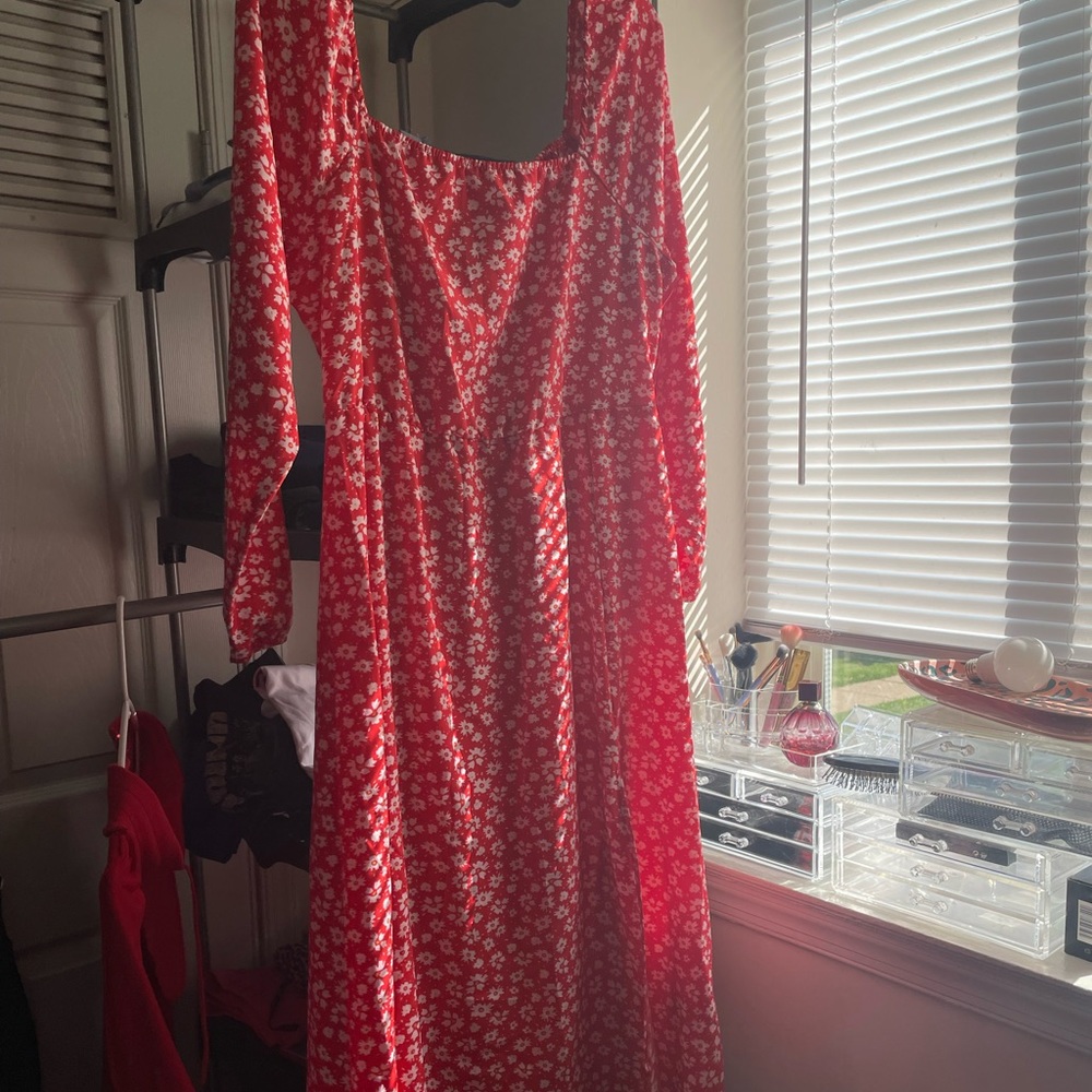 SHEIN Curve 1xl Floral design with thigh slit